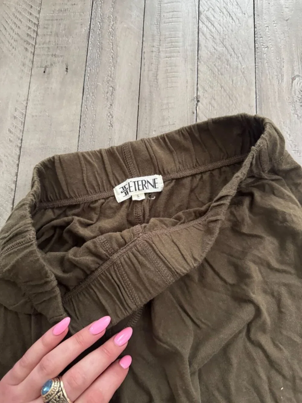 ETERNE ÉTERNE Chloe Lounge Pants Moss Green Size Small